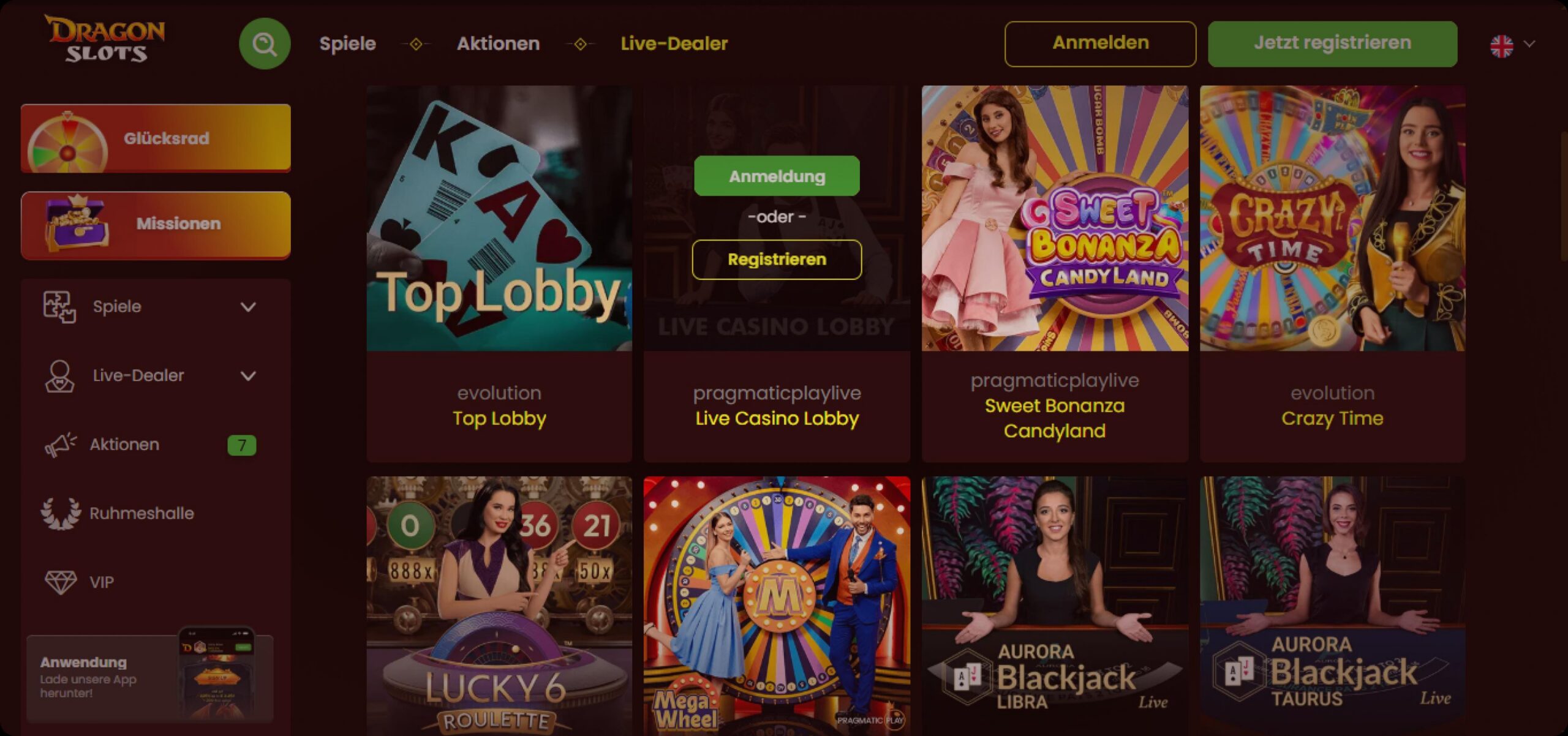 Dragon Slots Live-dealere